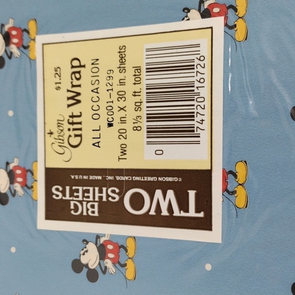 Vintage Gibson Mickey and‎ Minnie Mouse Wrapping Paper 3 Packs - Picture 3 of 6